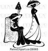 Vector Clip Art of Retro Elegant Ladies Talking by Prawny Vintage