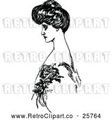 Vector Clip Art of Retro Elegant Lady 3 by Prawny Vintage