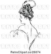 Vector Clip Art of Retro Elegant Lady by Prawny Vintage