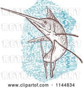 Vector Clip Art of Retro Engraved Sailfish 1 by Patrimonio
