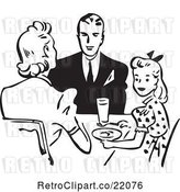 Vector Clip Art of Retro Family Eating at a Table by BestVector
