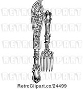 Vector Clip Art of Retro Fancy Knife and Fork by Prawny Vintage