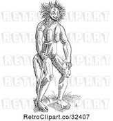 Vector Clip Art of Retro Fantasy Cercopithecus Wild Guy by Picsburg