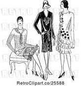 Vector Clip Art of Retro Fashionable Ladies by Prawny Vintage