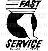 Vector Clip Art of Retro Fast Service Foot by BestVector