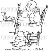 Vector Clip Art of Retro Fat Man Eating by Prawny Vintage