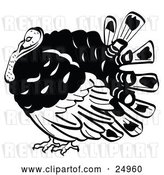 Vector Clip Art of Retro Fat Turkey Bird with His Head Tucked in His Neck by Andy Nortnik