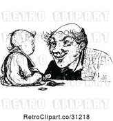 Vector Clip Art of Retro Father and Baby by Prawny Vintage