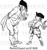 Vector Clip Art of Retro Father Bending down to Talk to His Son by Prawny Vintage