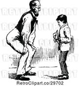 Vector Clip Art of Retro Father Bending to Talk to His Son by Prawny Vintage