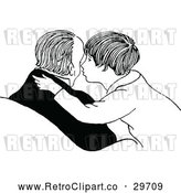 Vector Clip Art of Retro Father Son Kissing His Cheek by Prawny Vintage