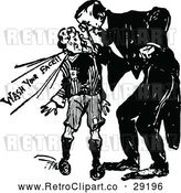 Vector Clip Art of Retro Father Yelling in a Boys Ear to Wash His Face by Prawny Vintage