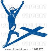Vector Clip Art of Retro Female Marathon Runner with a Shadow Cross by Patrimonio