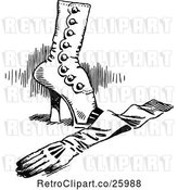 Vector Clip Art of Retro Feminine Boot and Glove by Prawny Vintage