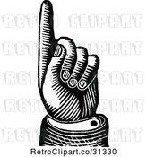 Vector Clip Art of Retro Finger Pointing up by Prawny Vintage