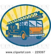 Vector Clip Art of Retro Fire Engine Logo by Patrimonio