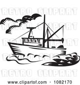 Vector Clip Art of Retro Fishing Boat by Patrimonio