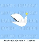 Vector Clip Art of Retro Flat Styled Peace Dove Flying with a Star, on Blue by Elena