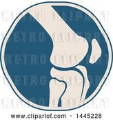 Vector Clip Art of Retro Flat Styled Tan and Blue Knee Joint Medical Design by Vector Tradition SM