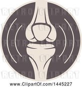 Vector Clip Art of Retro Flat Styled Tan and Brown Knee Joint Medical Design by Vector Tradition SM