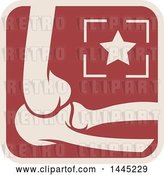 Vector Clip Art of Retro Flat Styled Tan and Red Elbow Joint and Star Medical Design by Vector Tradition SM