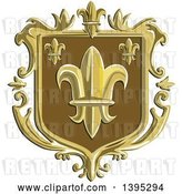 Vector Clip Art of Retro Fleur De Lis Coat of Arms Shield by Patrimonio