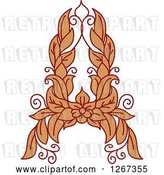 Vector Clip Art of Retro Floral Capital Letter a with a Flower by Vector Tradition SM