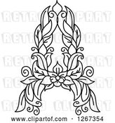 Vector Clip Art of Retro Floral Capital Letter a with a Flower by Vector Tradition SM