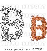 Vector Clip Art of Retro Floral Capital Letter B Designs with Flowers by Vector Tradition SM
