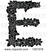Vector Clip Art of Retro Floral Capital Letter E Design by Vector Tradition SM