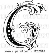 Vector Clip Art of Retro Floral Capital Letter G by Vector Tradition SM