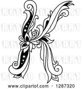 Vector Clip Art of Retro Floral Capital Letter K by Vector Tradition SM