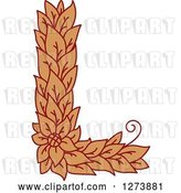Vector Clip Art of Retro Floral Capital Letter L with a Flower by Vector Tradition SM