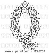 Vector Clip Art of Retro Floral Capital Letter Q with a Flower by Vector Tradition SM