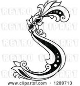 Vector Clip Art of Retro Floral Capital Letter S by Vector Tradition SM