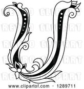 Vector Clip Art of Retro Floral Capital Letter U by Vector Tradition SM