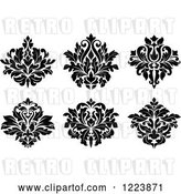Vector Clip Art of Retro Floral Damask Designs 5 by Vector Tradition SM