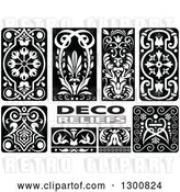 Vector Clip Art of Retro Floral Deco Relief Design Elements by Dero
