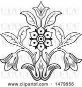 Vector Clip Art of Retro Floral Design Element by Frisko