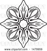 Vector Clip Art of Retro Floral Design Element by Frisko