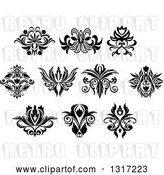 Vector Clip Art of Retro Floral Design Elements 14 by Vector Tradition SM