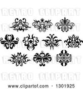 Vector Clip Art of Retro Floral Design Elements 6 by Vector Tradition SM