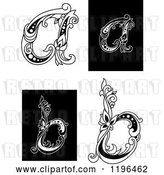 Vector Clip Art of Retro Floral Letter a and B by Vector Tradition SM