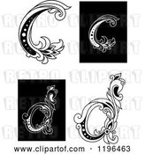 Vector Clip Art of Retro Floral Letter C and D by Vector Tradition SM