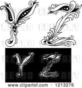 Vector Clip Art of Retro Floral Letter Y and Z by Vector Tradition SM