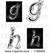 Vector Clip Art of Retro Floral Letters G and H by Vector Tradition SM