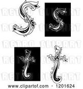 Vector Clip Art of Retro Floral Letters S and T by Vector Tradition SM