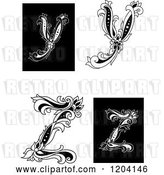 Vector Clip Art of Retro Floral Letters Y and Z by Vector Tradition SM