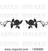Vector Clip Art of Retro Floral Rose Vine Border Design Element by Vector Tradition SM