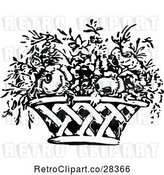 Vector Clip Art of Retro Flower Basket by Prawny Vintage